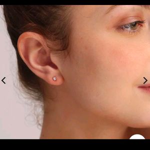 Pure Silver Nose And Ear Earings(2 Piece)