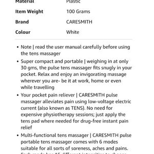 CARESMITH Pulse TENS Physiotherapy Massager