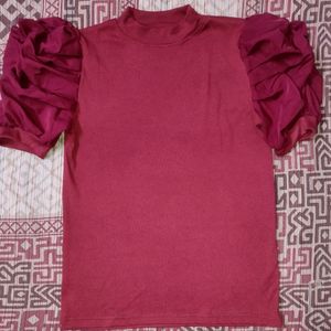 Maroon Basic Top