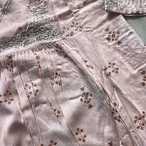 Pink Embroidered Kurti