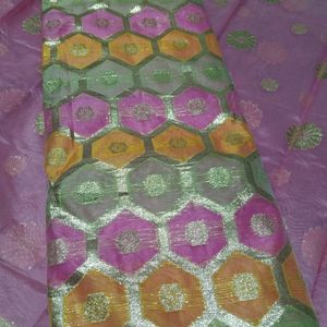 Organza Suit With Banarasi Dupatta