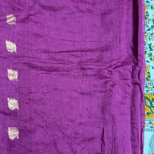 Used Chanderi Cotton Saree for Sale with blouse