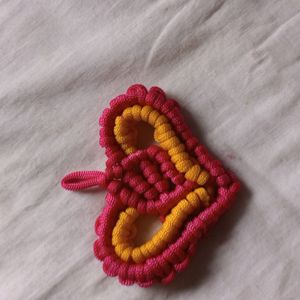 Macrame Heart Keychain