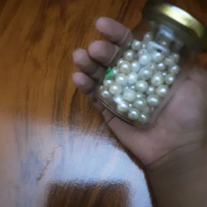 100 Artificial Ethnic Pearl's With A Free Jar