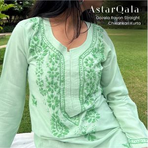 Green Chikankari Kurti