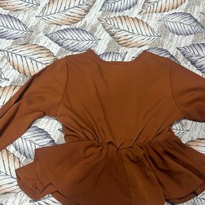 New Orange Top, Can Be Wear As A Crop, Full Sleeve