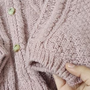 Pink Woolen Cardigan