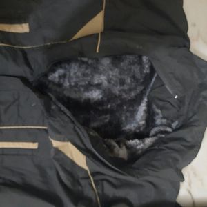 Black Winter Jacket With Fur Lining