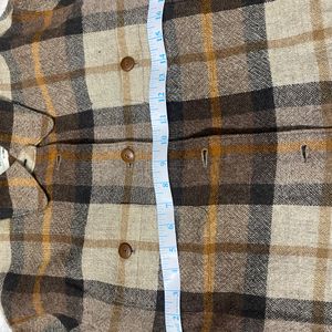 Vintage 1970s Checked Wool Shirt Jacket