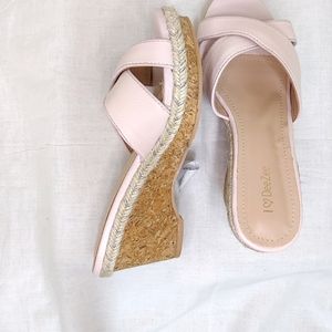 Light pink platform wedges