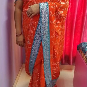 Orange Colour Saree