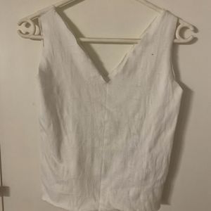 white ribbed vest tank top