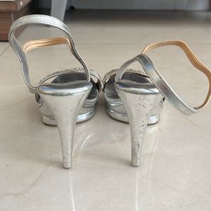 Silver High Heel With free Delivery Fees