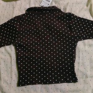 Zara polka dotted  Crop top