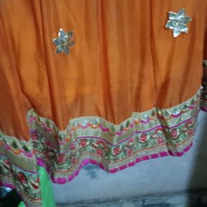 Orange Gotapti Lehnga Only