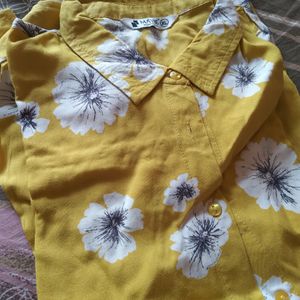 Mustard Yellow Floral Shirt