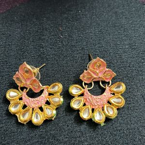 Golden Kundan Earrings