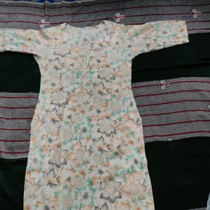 Cream Floral Printed Absolutely New kurti