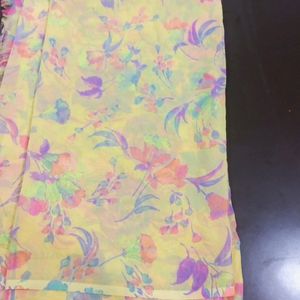 Printed Yellow Colour Saree With Flow 👇check Out