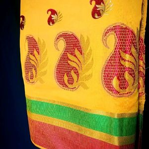 Beautiful yellow Sillk Saree