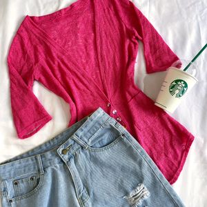 Pinterest Rose Cardigan Top