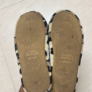 Leopard Print Fur Flip flops