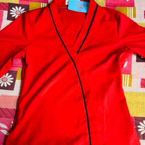 Women Red Formal Style Top