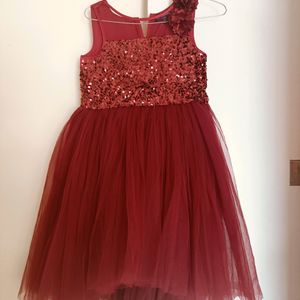 Branded New Stylish Maroon Frock Once Used