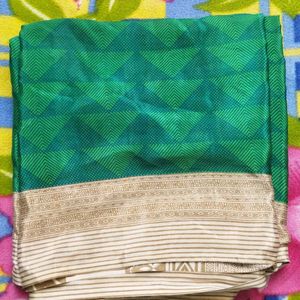 Green Saree with beautiful Border