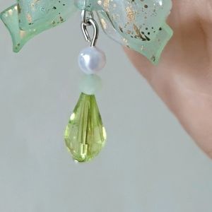 Green Golden Bow Phone Charm