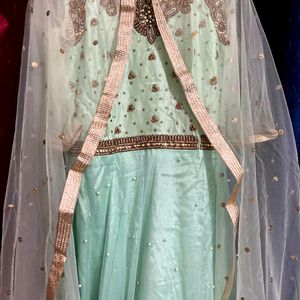 long floor length gown for party with dupatta