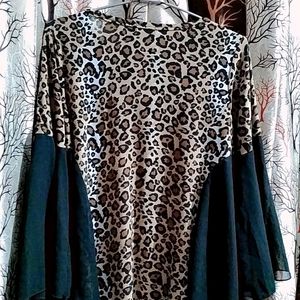 Leopard Print Flared Top