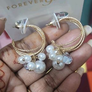 Pearl Hoop Earings by Forever Glam Pantaloons