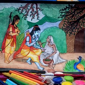 Lord Rama Lakshmana And Shabri Painting l Ram