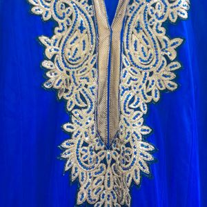 Blue Net Anarkali