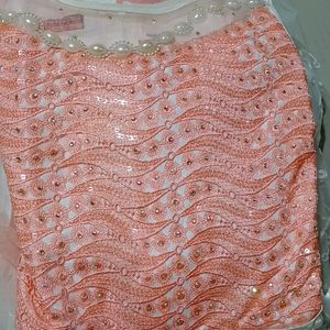 EMBROIDERY NET FROCK FLARED GOWN FOR GIRLS