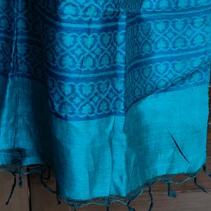 Women Tussar Silk Printed Dupatta With Tassels