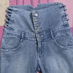 High Waist Skinny Blue Jeans