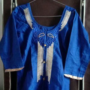 Navy Blue colour Stitched Kurta Set