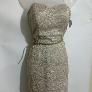 PRETTY GOLDEN NET DRESS