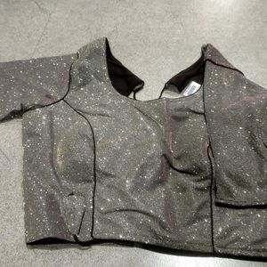 Silver Glittery Western Blouse