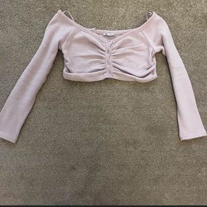 Zara Cropped Off Shoulder Top Size S