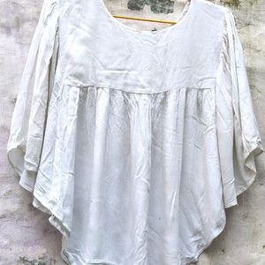 WHITE EMBROIDERED CAPE TOP