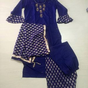 Nevy Blue Plazzo Pair With Dupatta