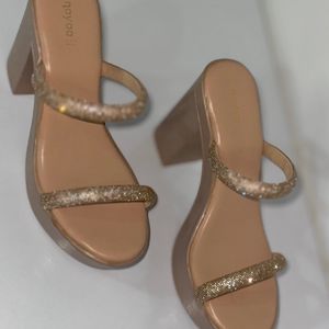 Shimmery Nude party Heels