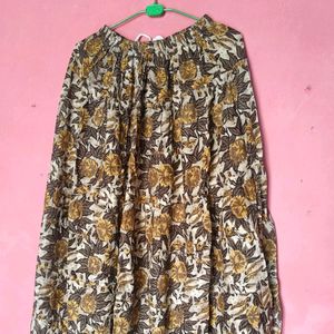 Flowery Printed Long Skirt For Girls