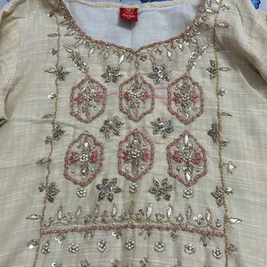 Chanderi Kurta Paired With Trouser