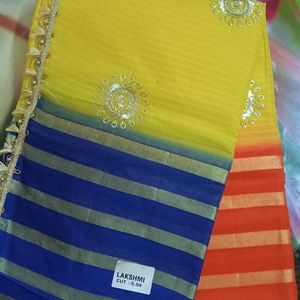 Beautiful Design Heavy Work Pure Cotton Saree