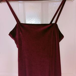 Wine velvet dress (Premium Quality)