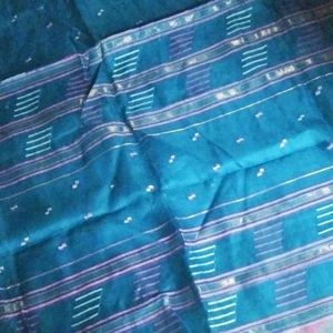 blue fancy thread work light weight saree